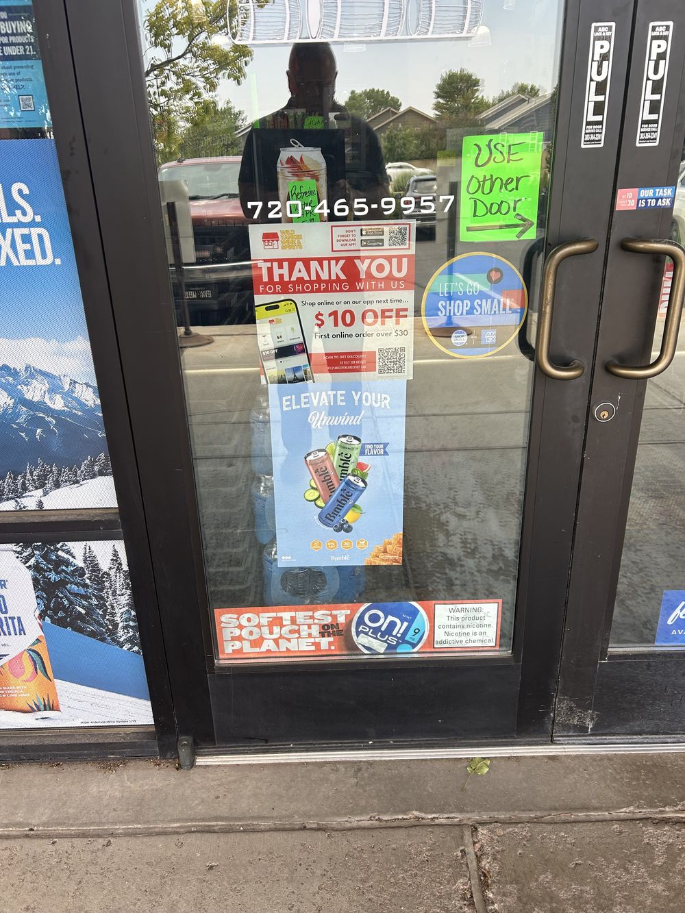 Point of sale placed at the account door
